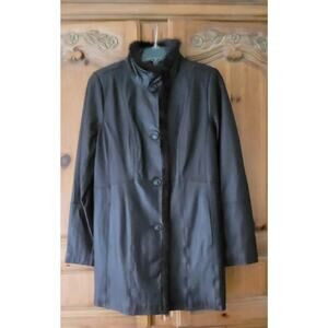 CENTIGRADE Dark Brown Leather Women's 3/4s Jacket w/Faux Fur Trim--NEW!!! Sz Sm